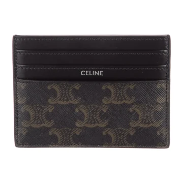 Celine Small Card Holder Black Triomphe Printed Canvas