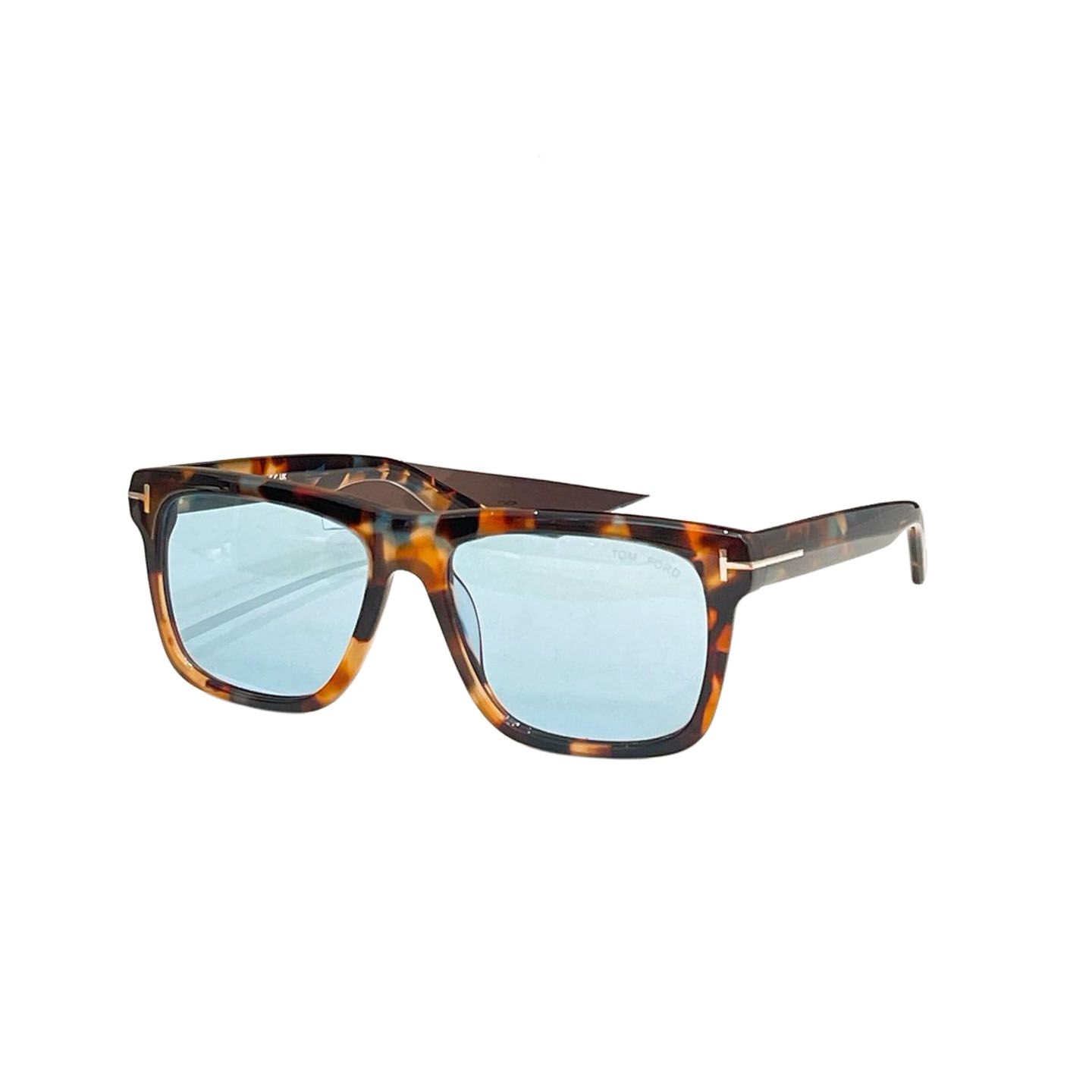 Tom Ford square frame glasses leopard blue/grey/leopard mustard/black/leopard cyan/black tawny/black brown/black orange color Size 58口17-145 - 图片 5