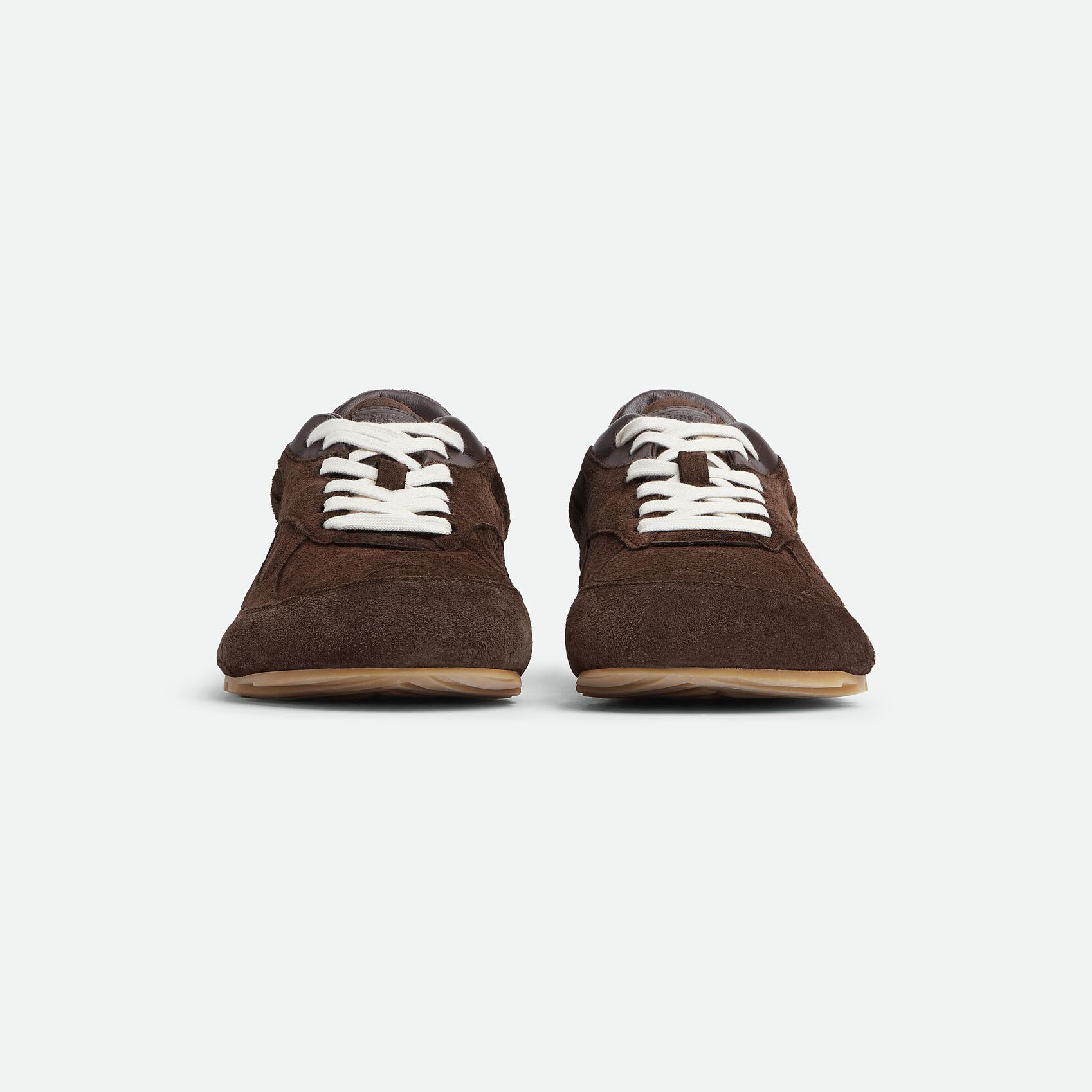 Bottega Veneta Orbit Flash Sneakers In Chocolate Brown Suede Lace-Up Sneaker - 图片 2