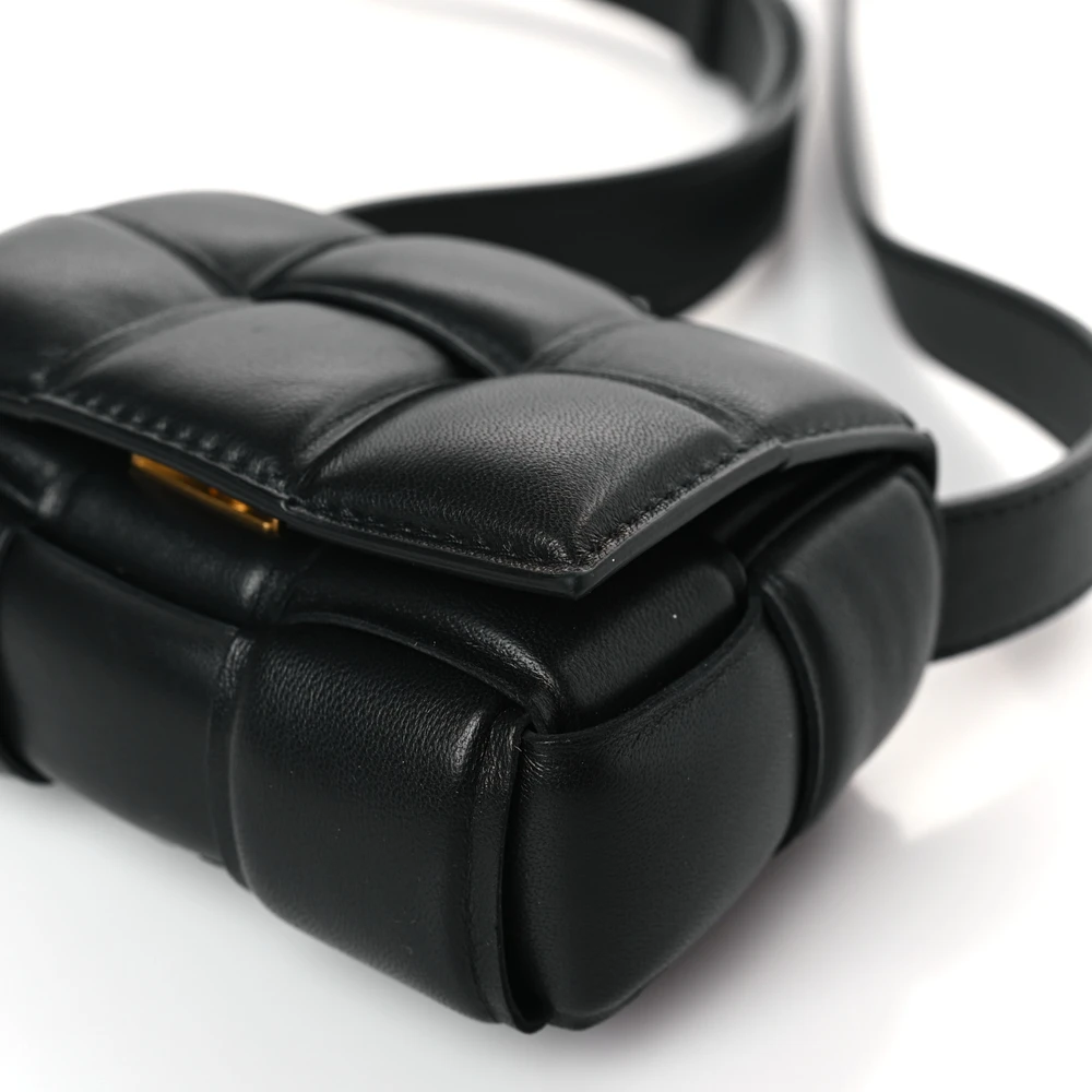 Bottega Veneta Maxi Intreccio Padded Mini Candy Cassette Crossbody Bag Black Lambskin Leather - 图片 5