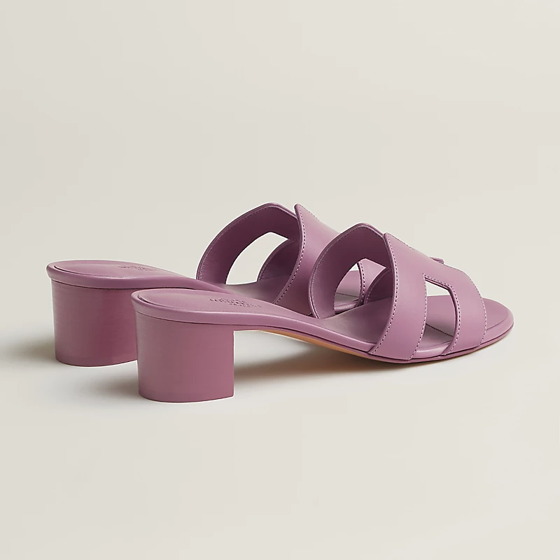 HERMES Oasis Slippers High-heeled slippers purple High Heels Sandal - 图片 3