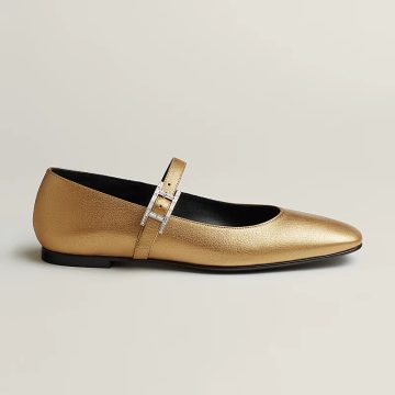 HERMES Jane Golden color Ballet Shoes