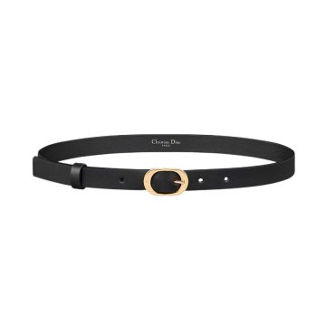 Dior Women' s Chic Belt With Pearls In Black Calfskin With Gold Hardware 20mm