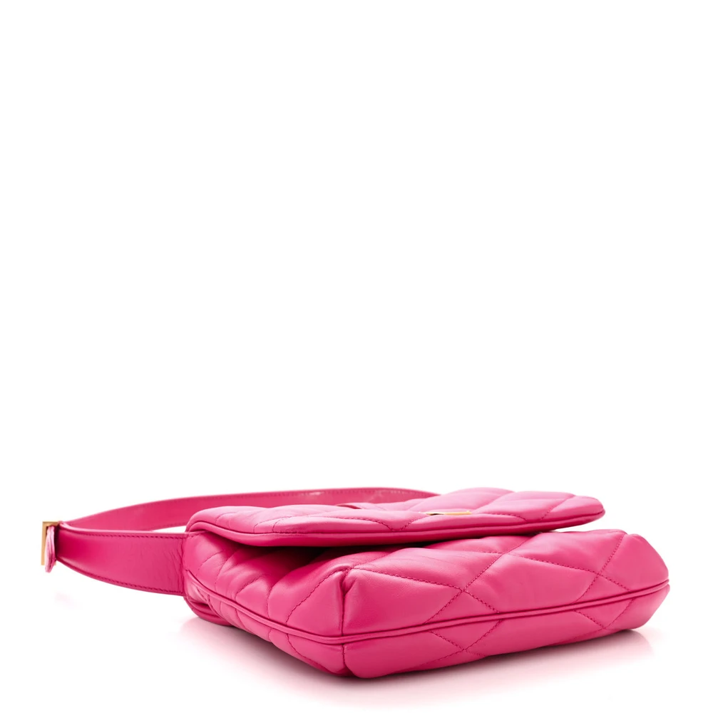 Saint Laurent Medium Le 57 Shoulder Bag Lipstick Fuchsia Diamond Quilted Lambskin Leather Aged Gold Hardware - 图片 6