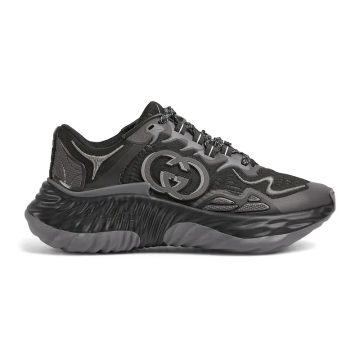 Gucci Ripple series women's thick soled sports shoes dark grey Sneakers