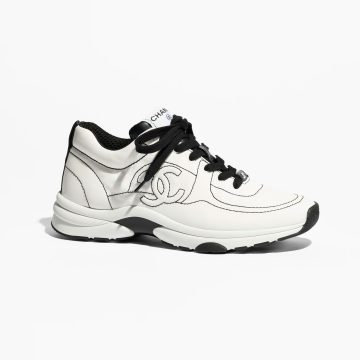 White and black cotton Chanel Sneakers