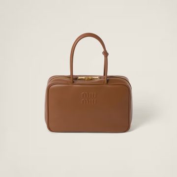 Miu Miu Beau Calfskin Leather Brown Top-Handle Bags