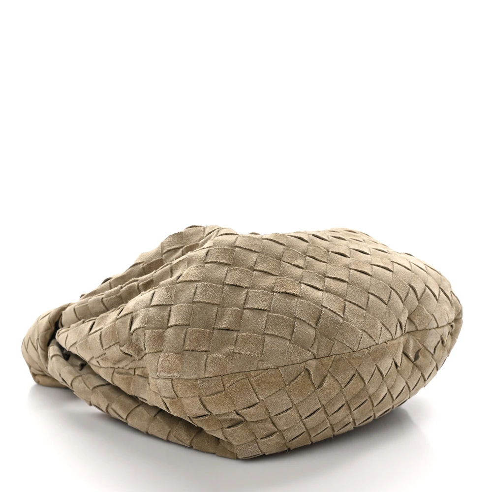 Bottega Veneta Maxi Teen Intrecciato Jodie Hobo Beige Suede & Calfskin Leather - 图片 6