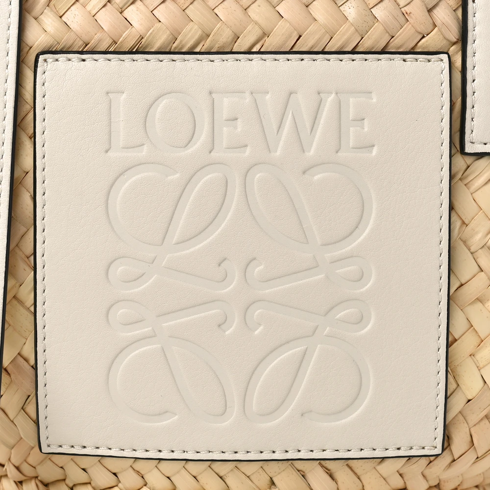 Loewe Basket Tote Bag Small Natural/White Raffia & Calfskin Leather - 图片 8