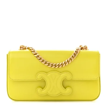 Celine Small Cuir Triomphe Chain Shoulder Bag Anis Shiny Calfskin Leather Gold Hardware