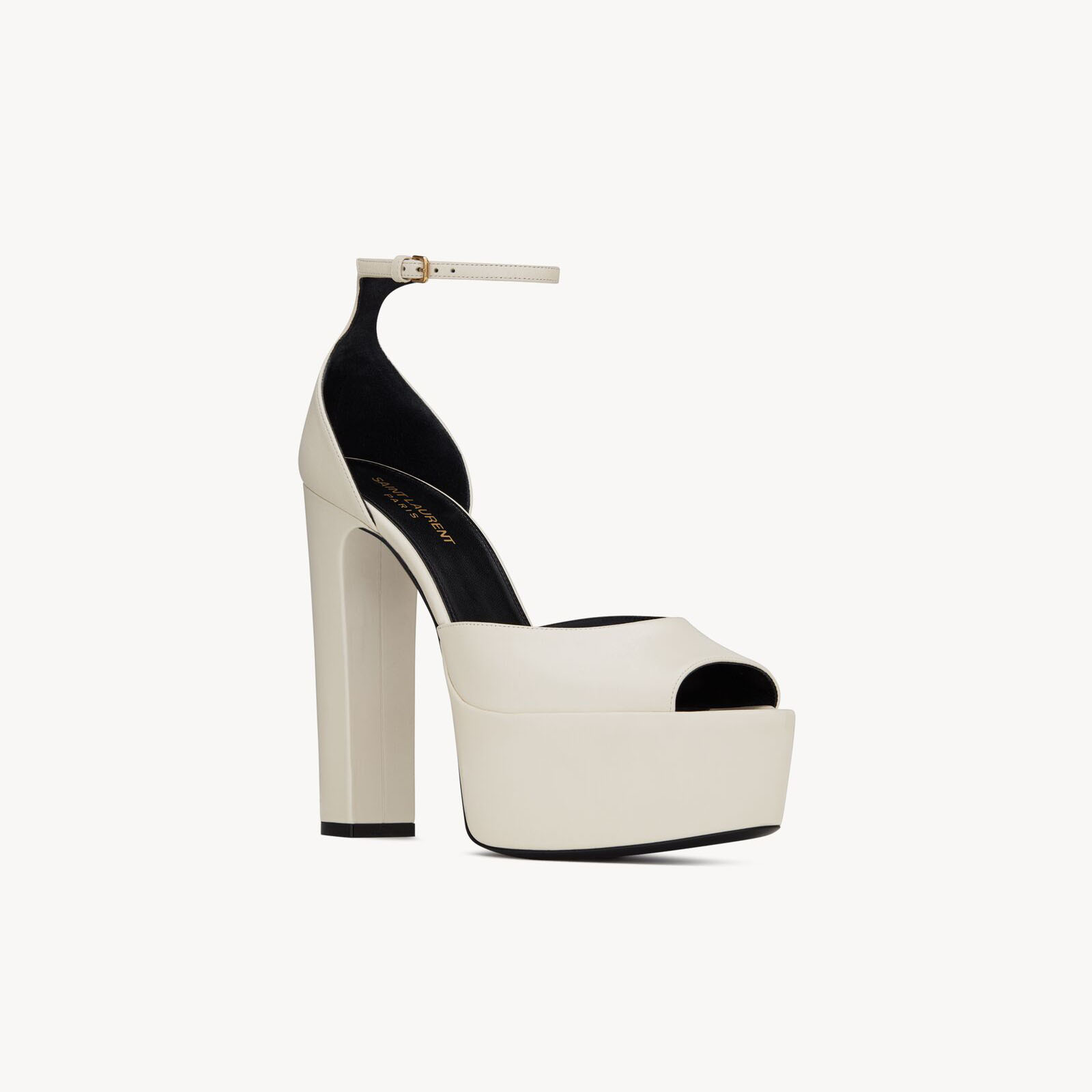 Yves Saint Laurent white leather platform sandals - 图片 2