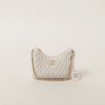 Miu Miu Matelassé Quilted Lambskin Leather white Crossbody Bags