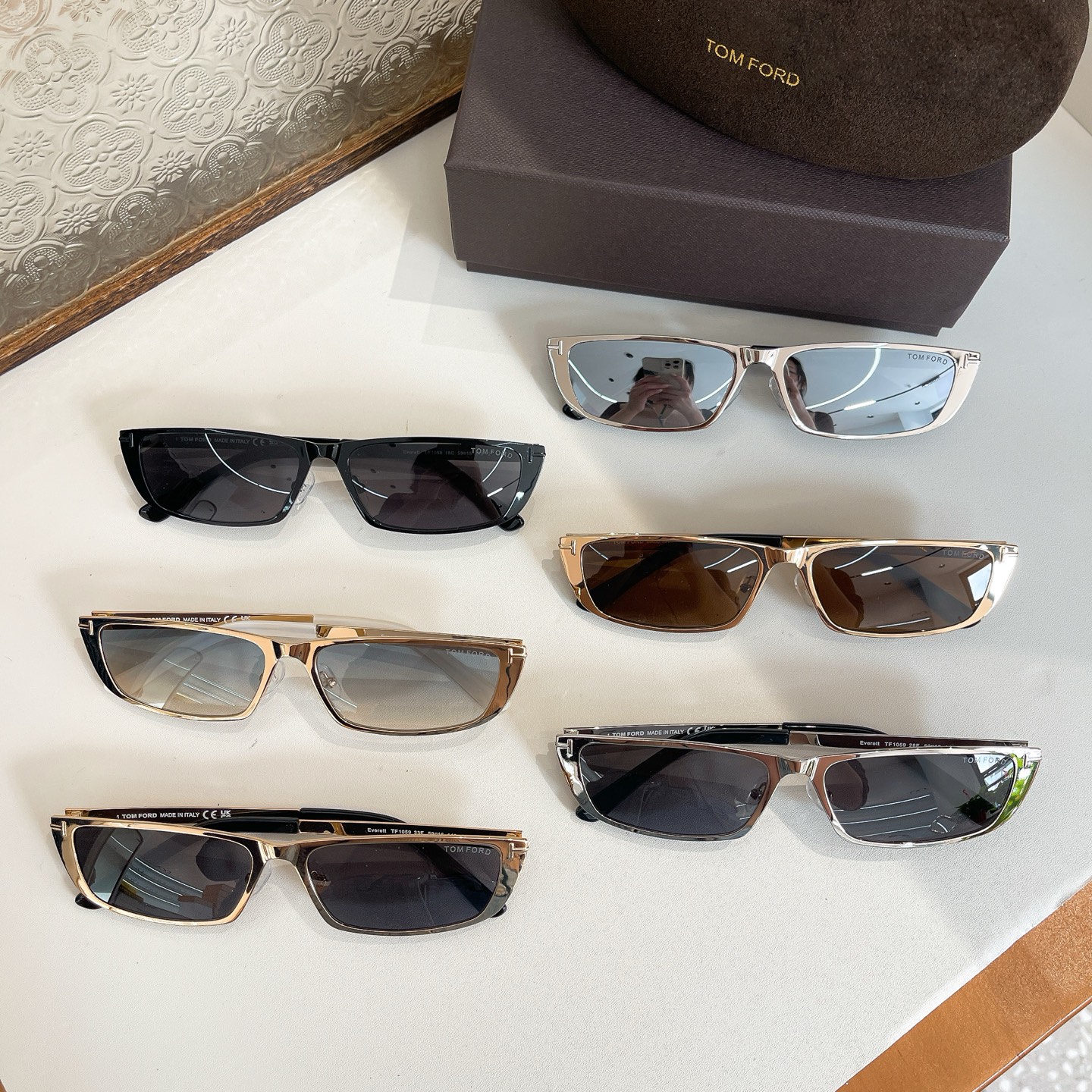 Tom Ford Warp glasses silver blue/silver black/black/gold blue/gold black/gold brown color Size 67口8-130 - 图片 7