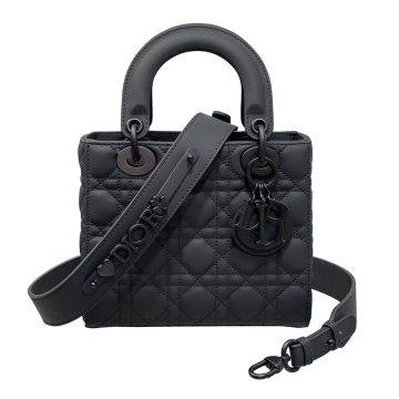 Dior Small My ABCDior Lady Dior Black Ultramatte Cannage Calfskin Leather Matte Black Hardware