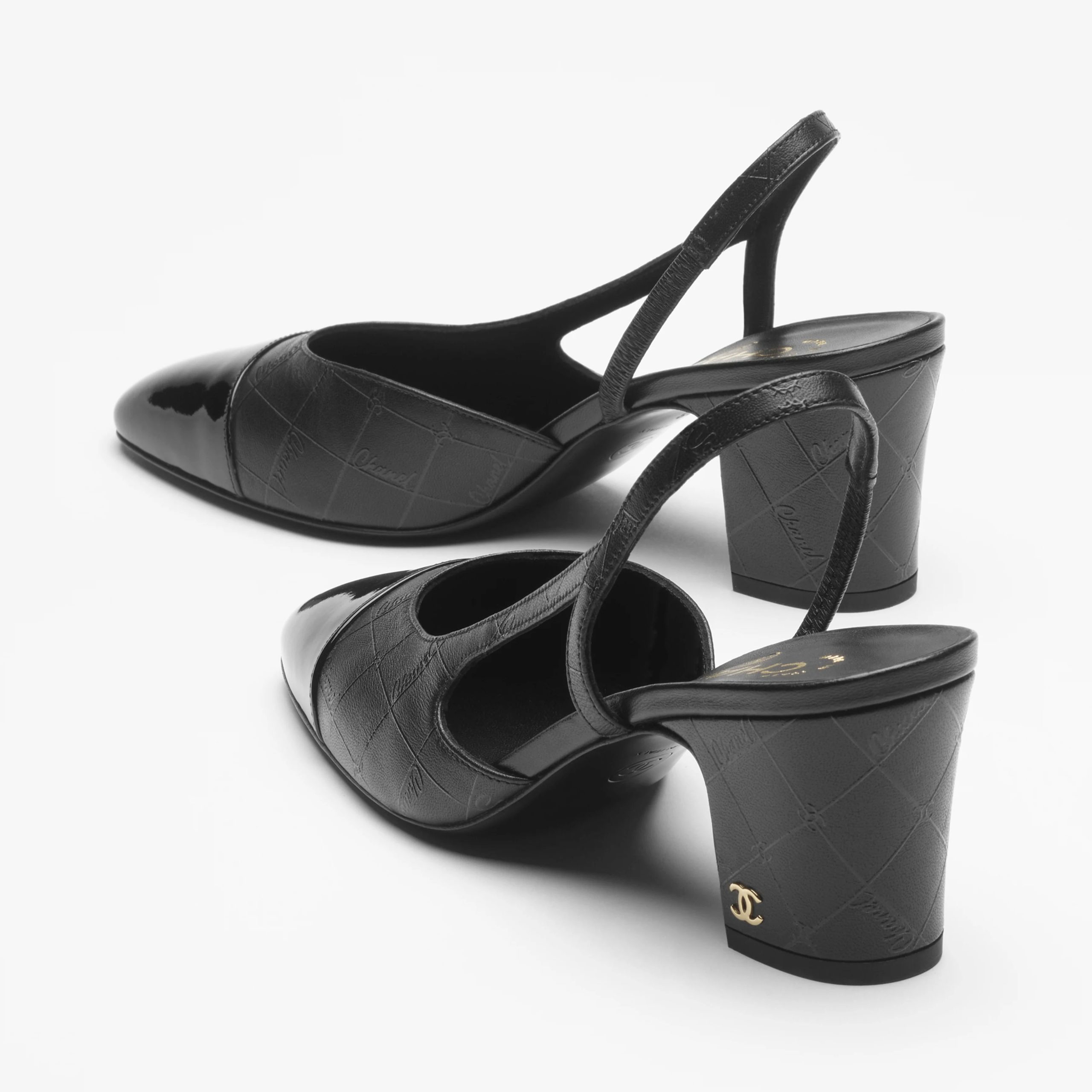 Chanel lambskin, calf patent leather, black Rear lace up high heels High Heels Sandal - 图片 4