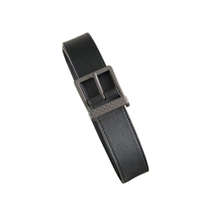 Bottega Veneta Men's Square Buckle Belt In Black/Coffee/Blue Calfskin With Matte Gun Black Hardware 35mm - 图片 3