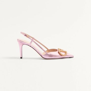 VALENTINO Sheepskin heels with back trim (8cm high heel)