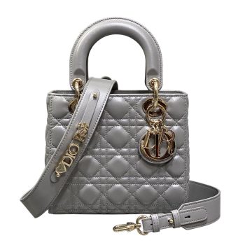 Dior Small My ABCDior Lady Dior Grey/Biscuit/Purple/Pink/Pale Blue/Stone Grey Cannage Lambskin Leather Gold Hardware