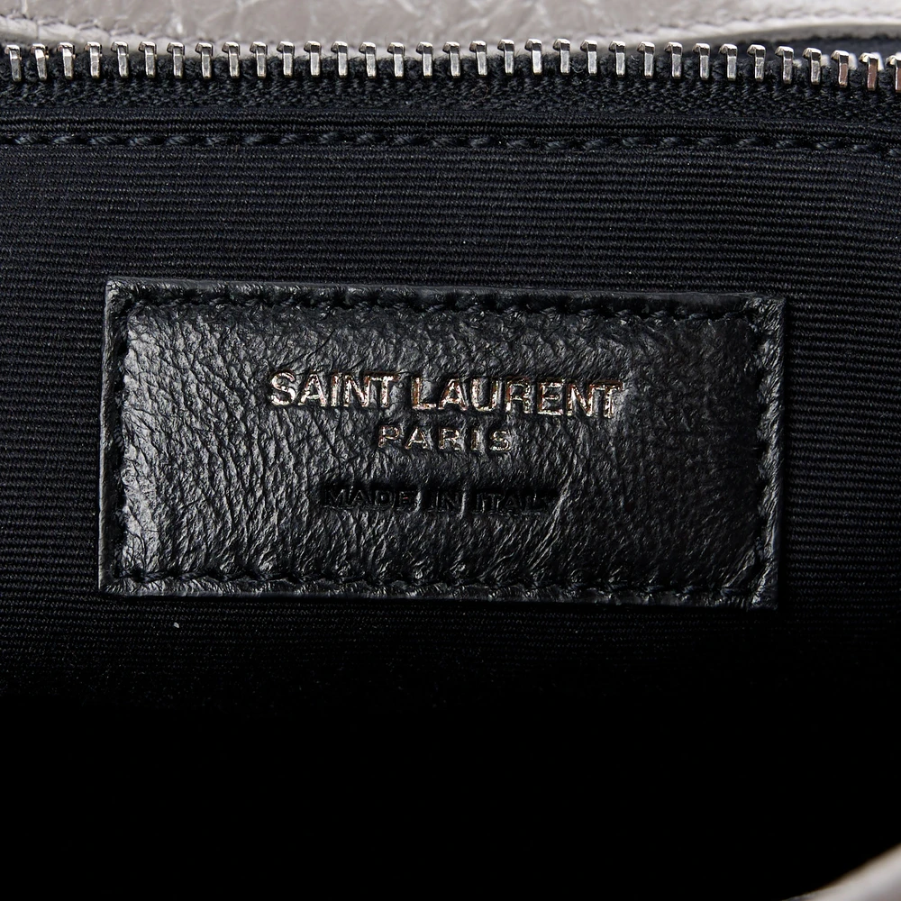 Saint Laurent Medium Niki Chain Satchel Fog Crinkled Monogram Calfskin Matelasse Leather Ruthenium Hardware - 图片 2
