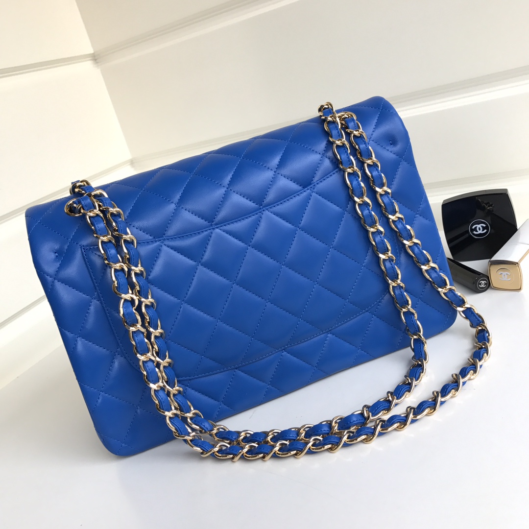 Chanel CF Blue / Navy Blue Quilted Lambskin Leather Crossbody Bags - 图片 6