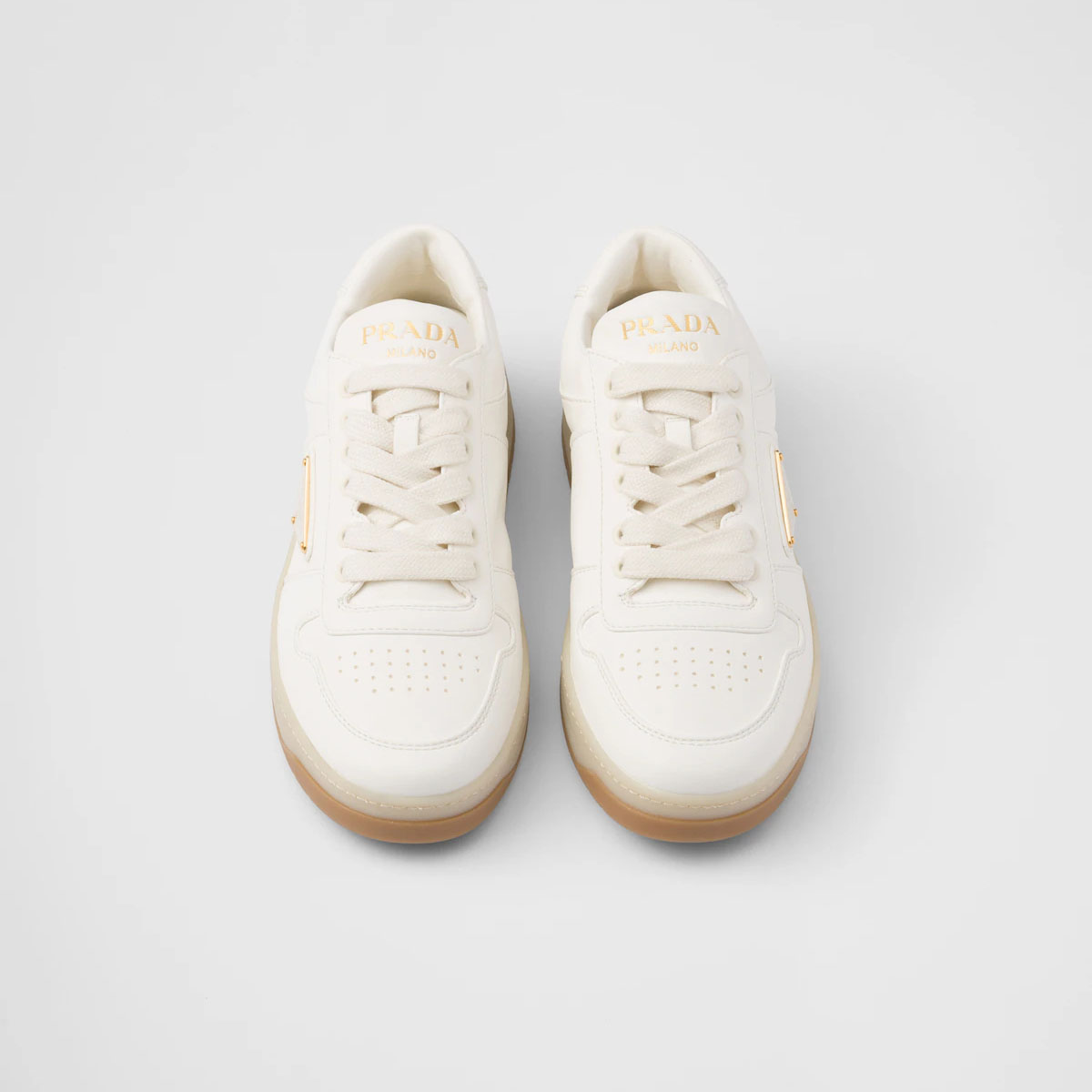 PRADA white lIvory color leather sneakers - 图片 3