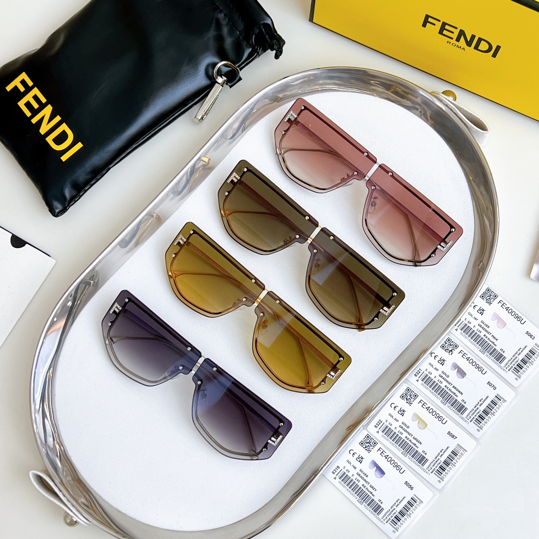 Fendi glasses gradient brown/gradient purple/gradient red/gradient green color Size 71口1-145 - 图片 6