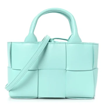 Bottega Veneta Maxi Intreccio Candy Arco Tote Celadon Lambskin Leather