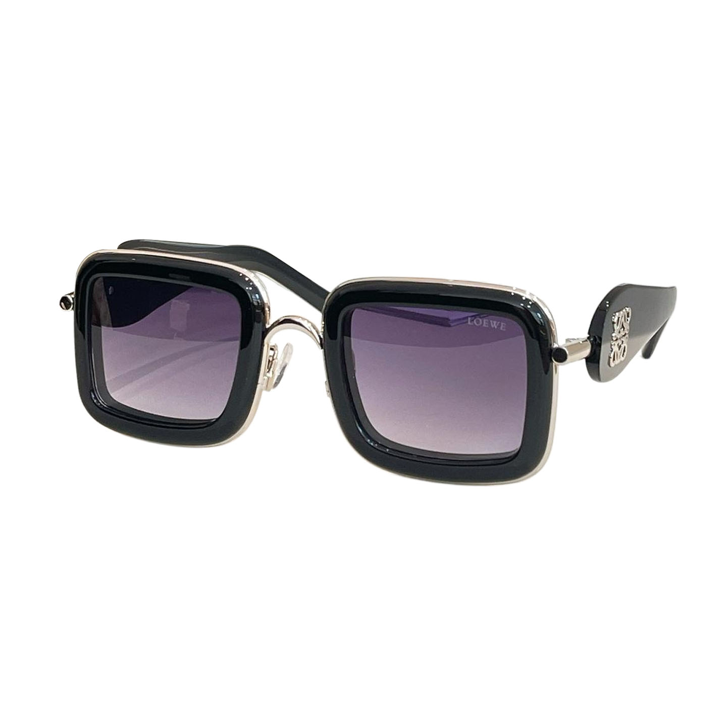 Loewe square frame glasses black white/white/black orange/black red/black/purple silver/purple gold/leopard color Size 49口27-140 - 图片 6