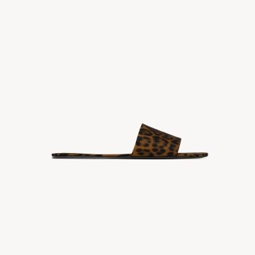 Yves Saint Laurent Leopard print grosgrain sandals slippers