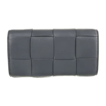 Bottega Veneta Large Continental Wallet Grey Lambskin Leather