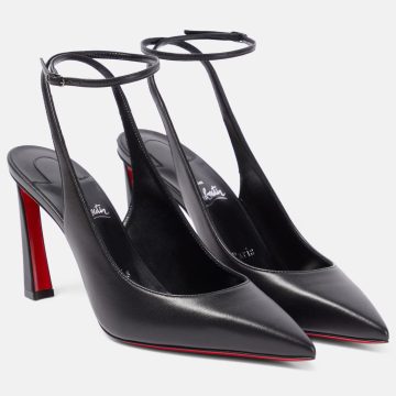 Christian Louboutin Black leather halter heels high heel sandals