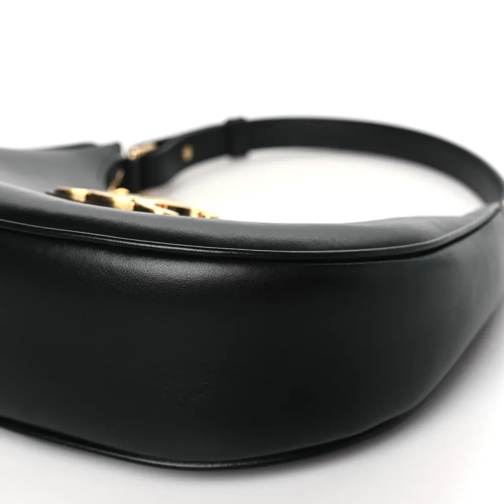 Celine Medium Strap Ava Triomphe Shoulder Bag Black Smooth Calfskin Leather Gold Hardware - 图片 4