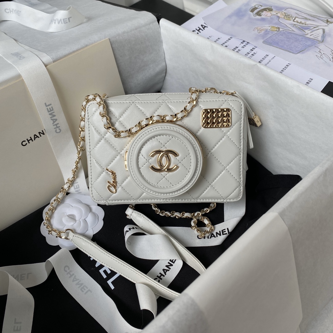 Chanel Camera bag white/black/red/milk tea color Crossbody Bags - 图片 2