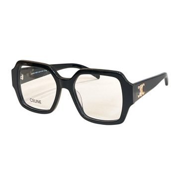 Celine square frame glasses black gold/black silver/leopard/gradient brown/leopard green/black with brown wood grain/black brown color transparent lens Size 53口20-150