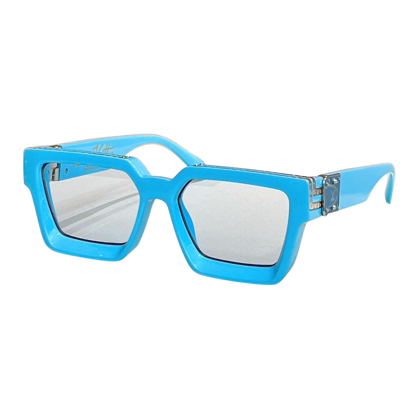 Louis Vuitton square frame glasses orange/green white/leopard blue/yellow/purple tawny/blue green/silver/sky blue/leopard blue/leopard brown/black orange/black gold/black color Size 51口20-140 - 图片 3