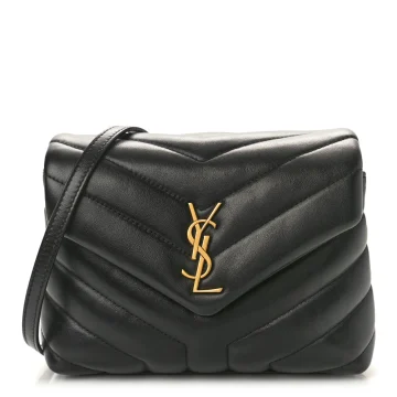 Saint Laurent Mini Loulou Crossbody Bag Black Y-Quilted Monogram Calfskin Leather Gold Hardware