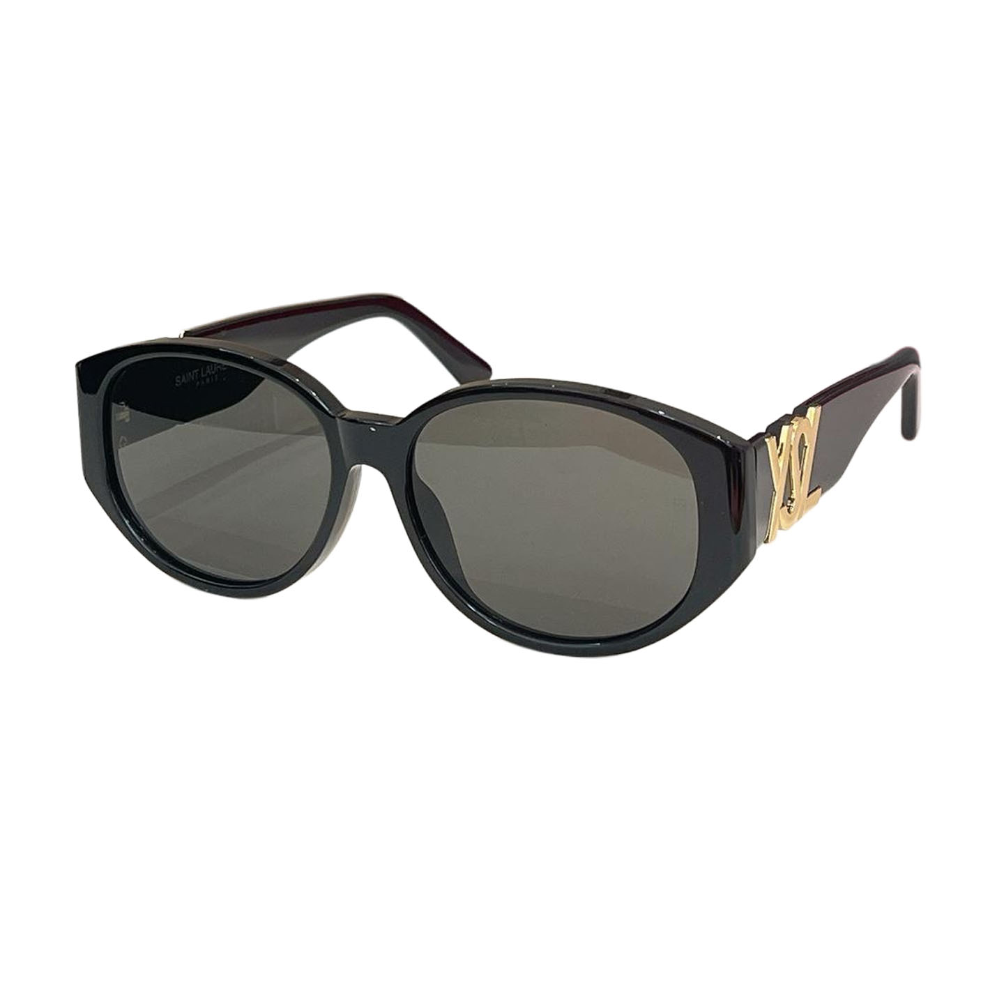Saint Laurent round frame glasses black/purple/black gold/white/leopard color Size 61口17-145 - 图片 3