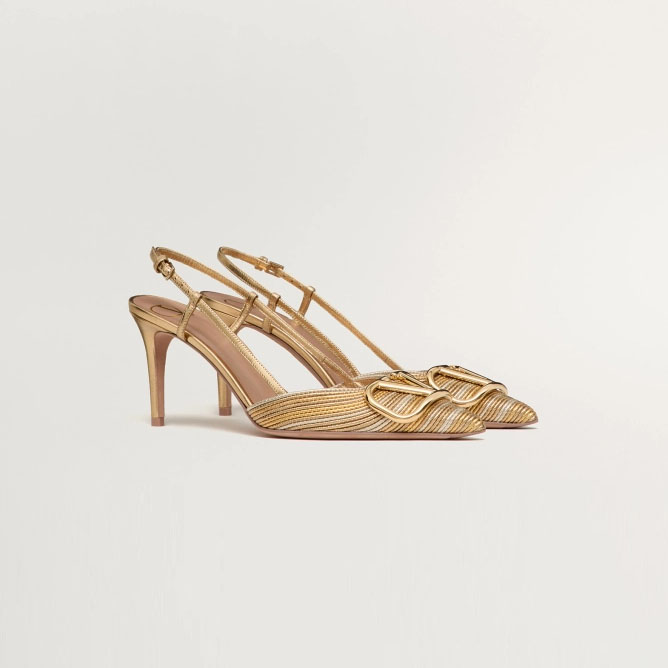 VALENTINO Metallic strappy heels (8cm high heel) - 图片 2