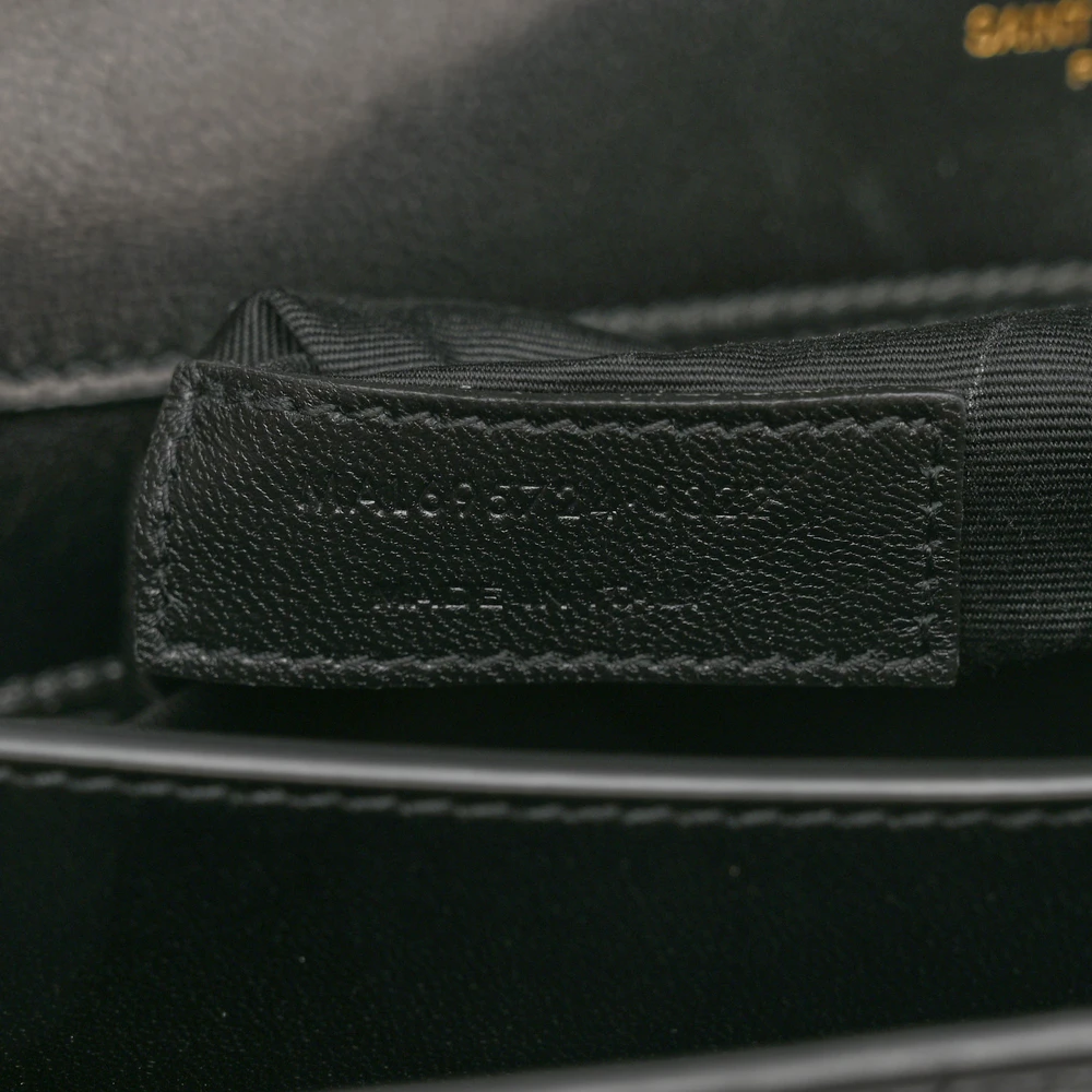 Saint Laurent Medium Gaby Satchel Black Embossed Calfskin & Crocodile Leather Aged Gold Hardware - 图片 10