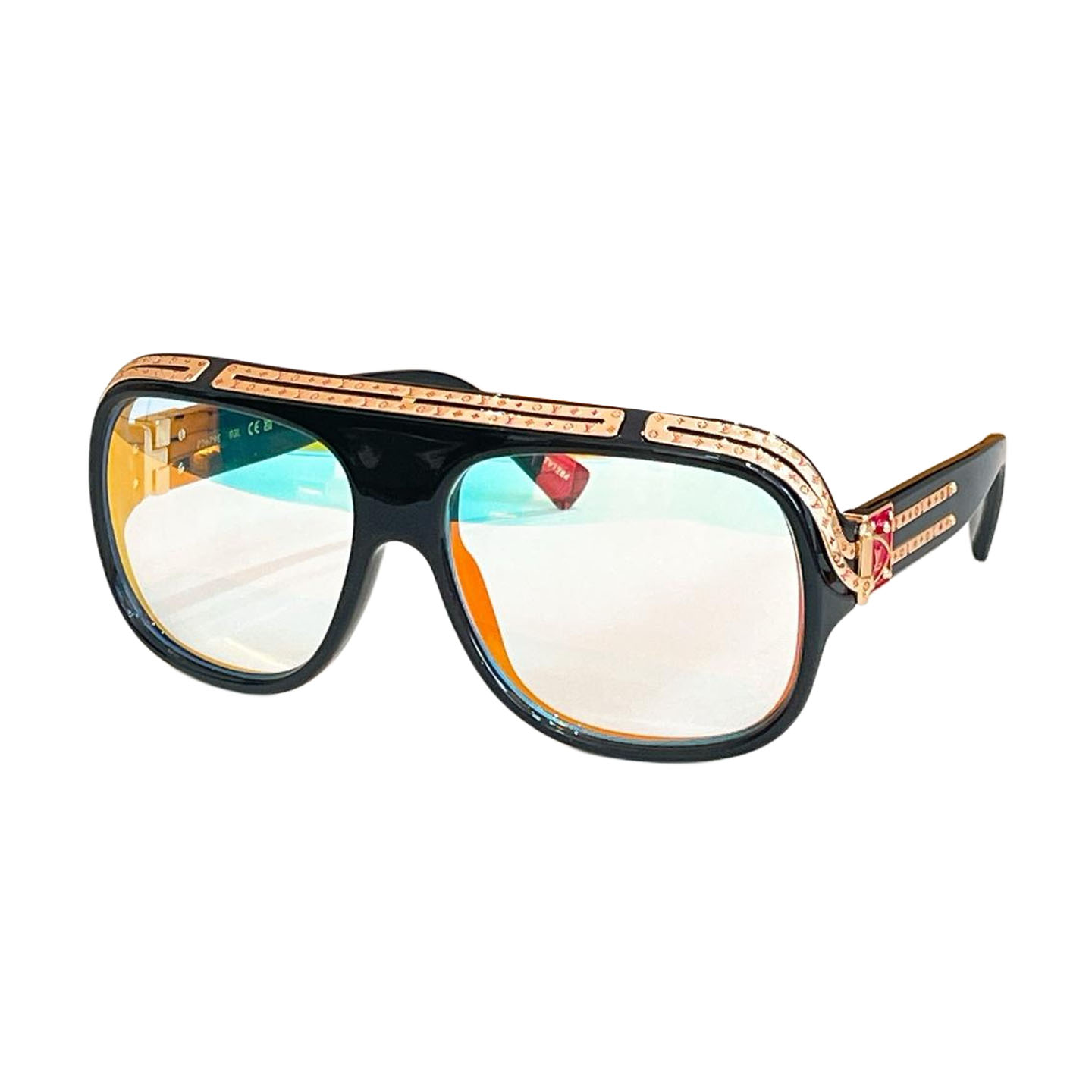Louis Vuitton glasses black gold/white gold/black/blue/brown color Size 63口16-140