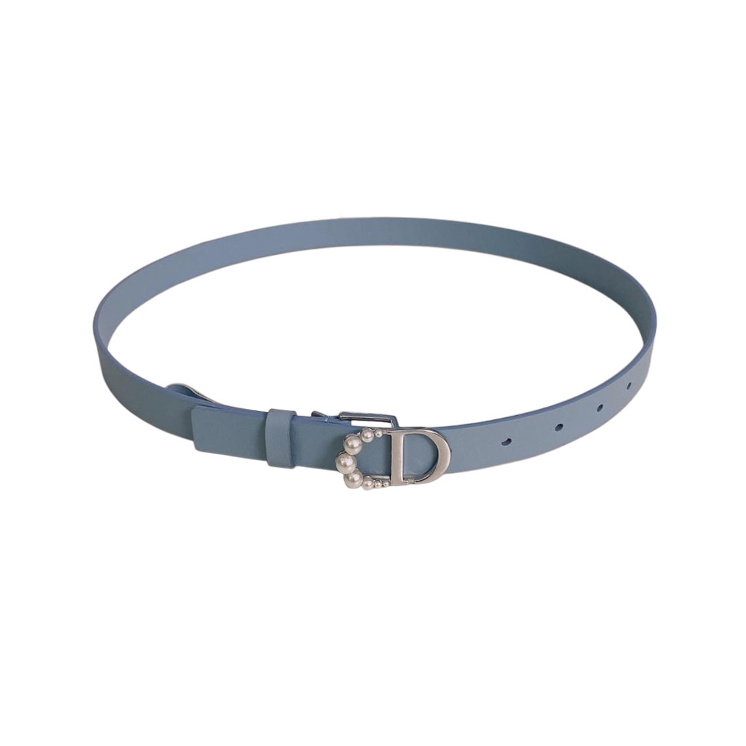 Dior Women' s 30 Montaigne Buckle With Pearls Belt In Brown/Black/Red/White/Cyclamen/Pink/Musturd/Silver/Gold/Blue/Grey Calfskin With Gold/Silver Hardware 20mm - 图片 9