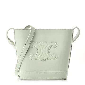 Celine Small Cuir Triomphe Bucket Bag Jade Smooth Calfskin Leather Gold Hardware
