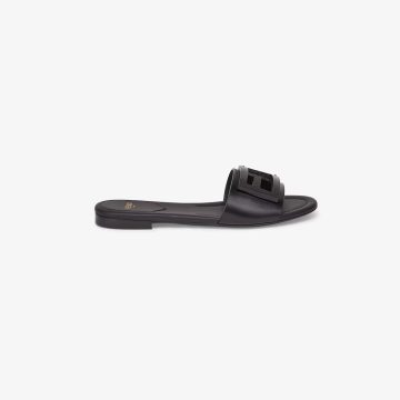 FENDI Black leather sandals slippers
