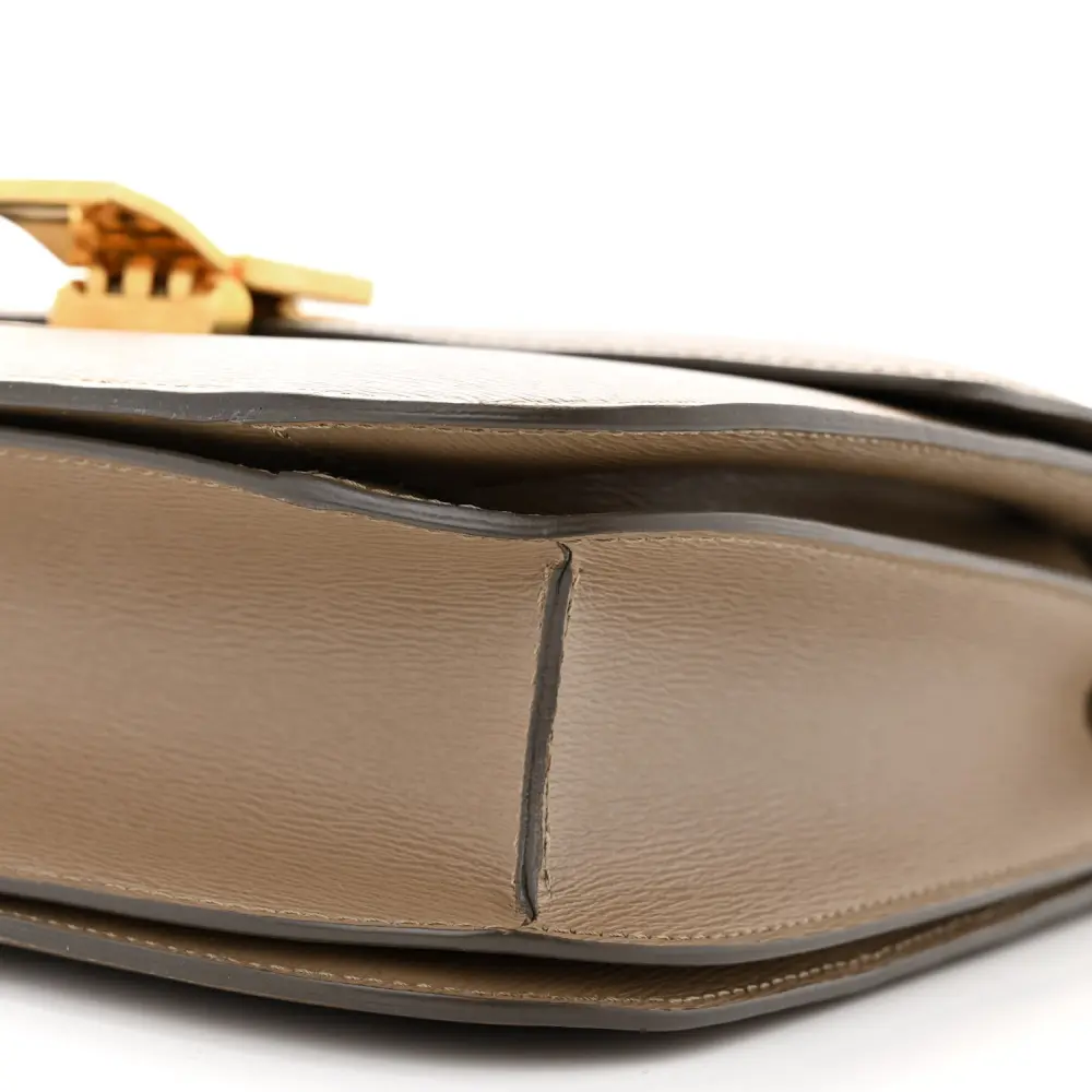 Celine Medium Classic Box Flap Bag Taupe Liege Calfskin Leather Gold Hardware - 图片 5