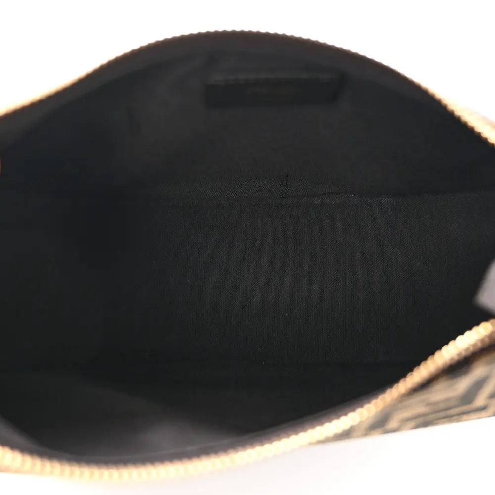 Fendi Small FF 1974 Fendigraphy Hobo Bag Tobacco/Moro/Ebano Jacquard Fabric & Grace Vitello Leather Gold Hardware - 图片 7