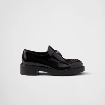PRADA Black Chocolate patent leather loafers