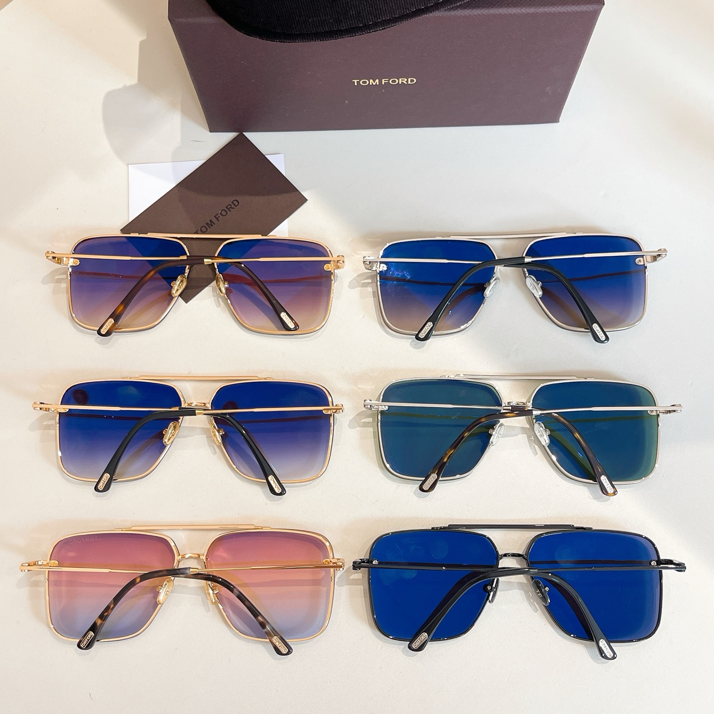 Tom Ford square frame glasses black/grey/green/rust/apricot/eggplant color Size 62口12-140 - 图片 9