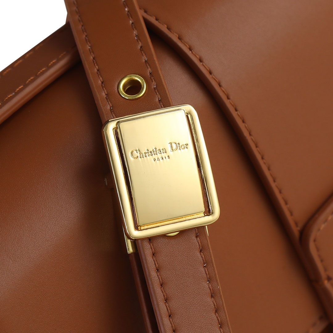 Dior 30 Montaigne Bag In Dark Bronze/Beige/White/Black Box Calfskin Gold Hardware - 图片 5