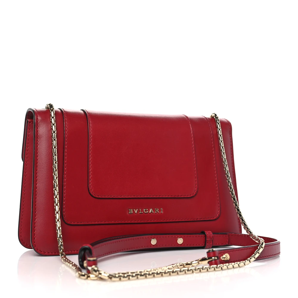 Bvlgari Mini Serpenti Forever Crossbody Bag Ruby Red Calfskin Leather Gold Hardware - 图片 3