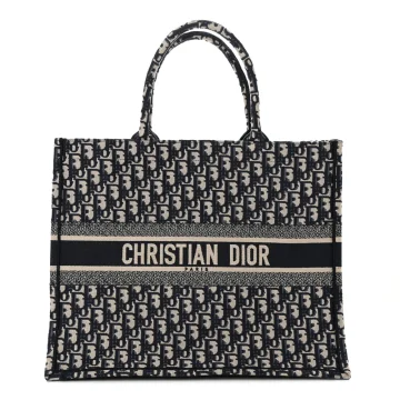 Dior Large Book Tote Blue Multicolor Oblique Canvas